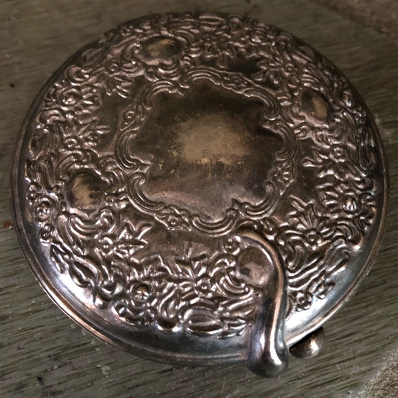 Vintage Silver Plated Compact Pocket Mirror - Picture 2 of 6